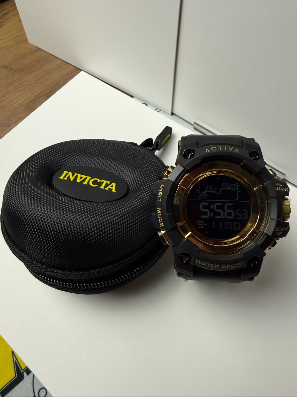 Invicta Activa Digital Sports Smartwatch - Black and Gold Trim